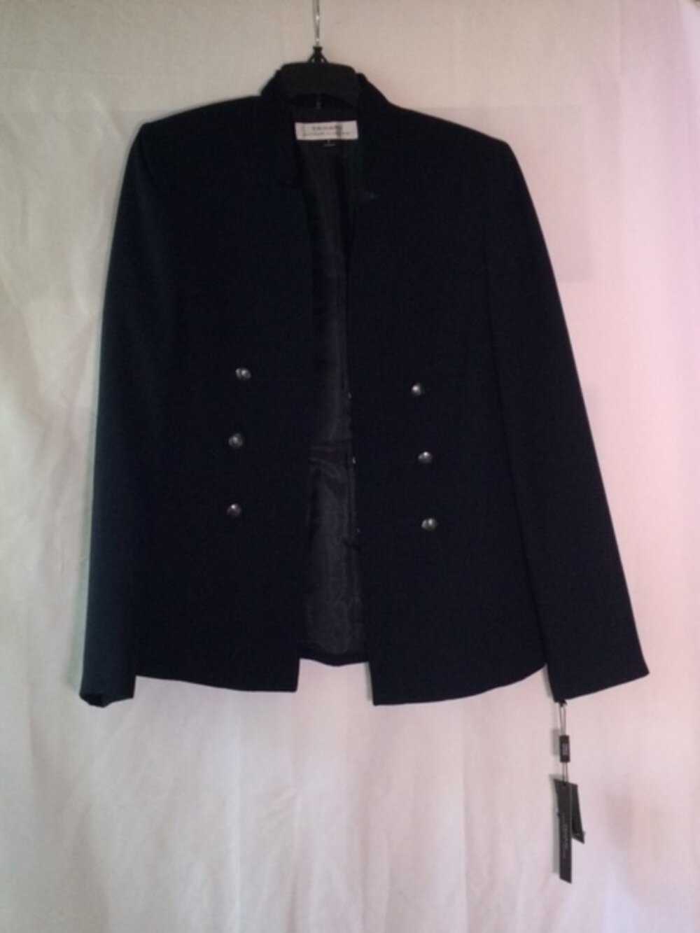 Tahari Arthur S. Levine NWT Black Military Jacket Size 6 Stand Collar